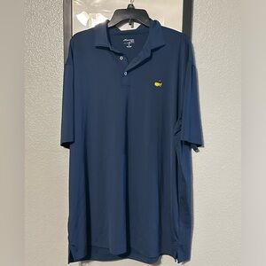 Masters Tech Polo Shirt Men's XL Navy Stretch Golf Performance Short Sleeve